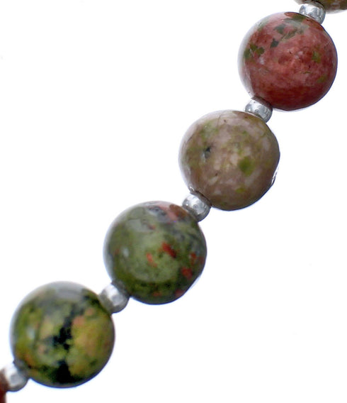 Unakite Bead Necklace KX121087
